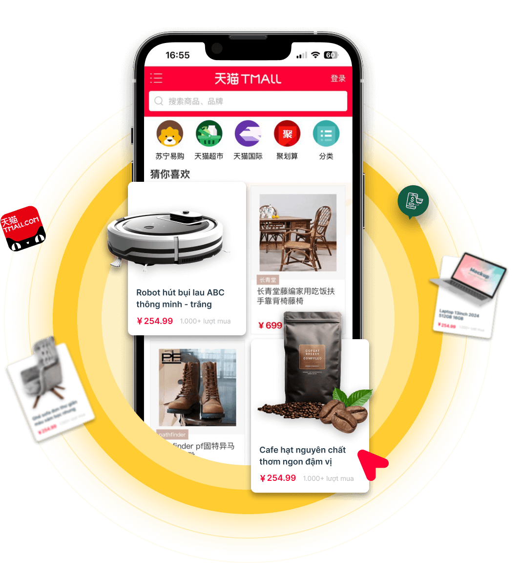 Ưu tiên gian hàng thương hiệu và Tmall khi mua sản phẩm có giá trị